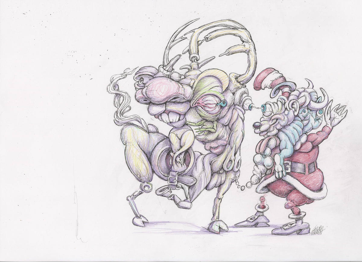 Original Drawing - Santa and Rudolph – PoPaganda