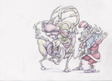 Original Drawing - Santa and Rudolph