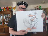 Original Drawing - Mama Quack Grin